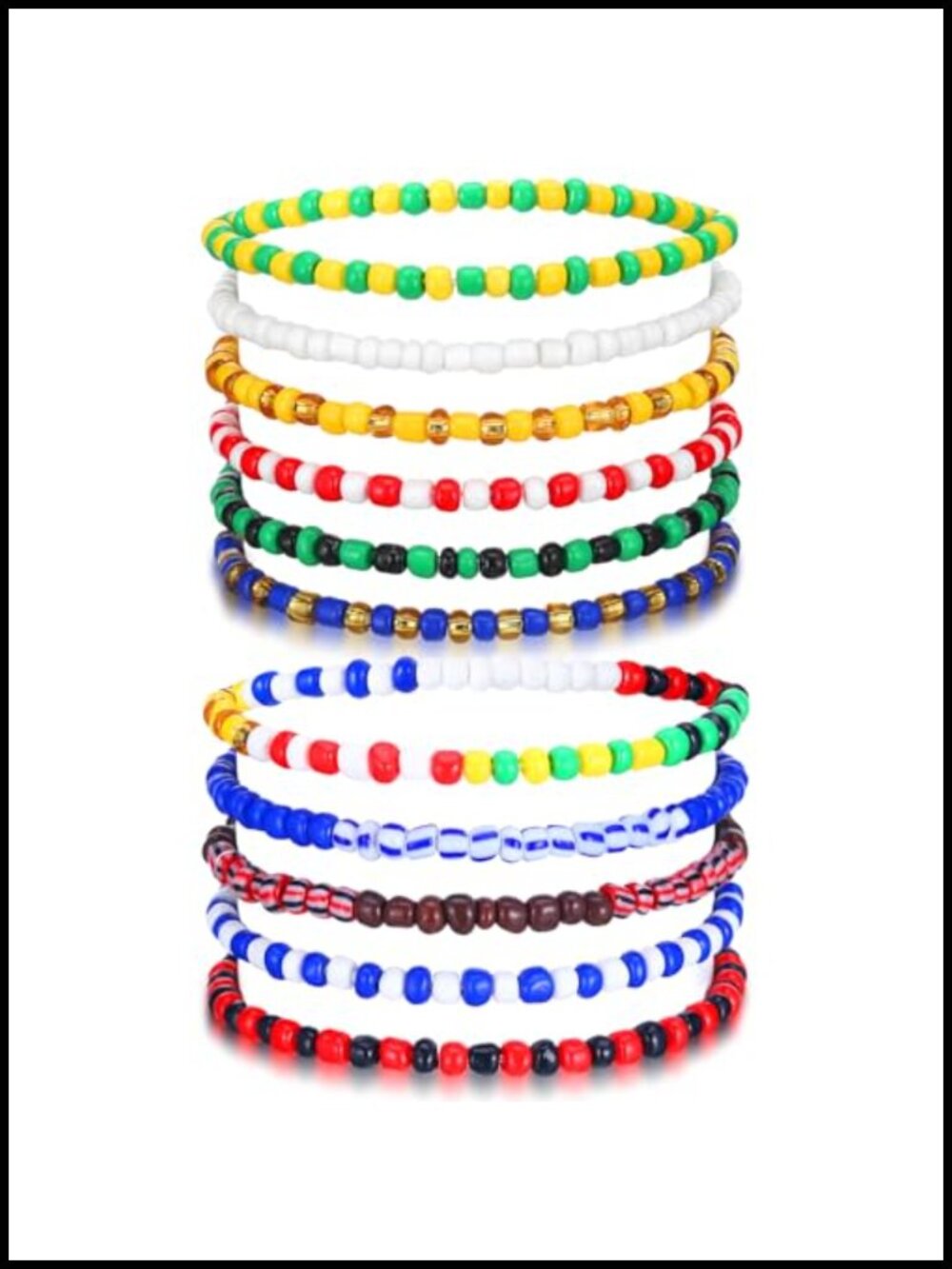 Siifert 11 Pcs Ilde Pulseras Santeria Handmade Unisex Stretch Bracelet